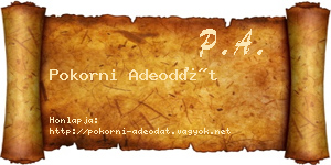Pokorni Adeodát névjegykártya